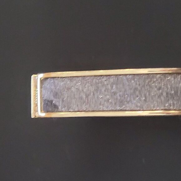 Gunmetal‎ Silver Sparkle Gold Trim Square Clamper Bangle Bracelet Glam Costume - Picture 8 of 11